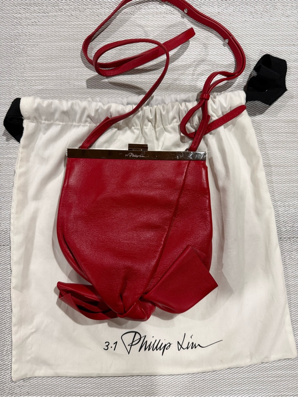 3.1 Phillip Lim Red Leather Knot-Detail Satchel